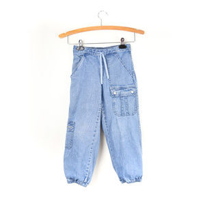 HANNA ANDERSSON • GIRL'S MID WASH DENIM CARGO PANT